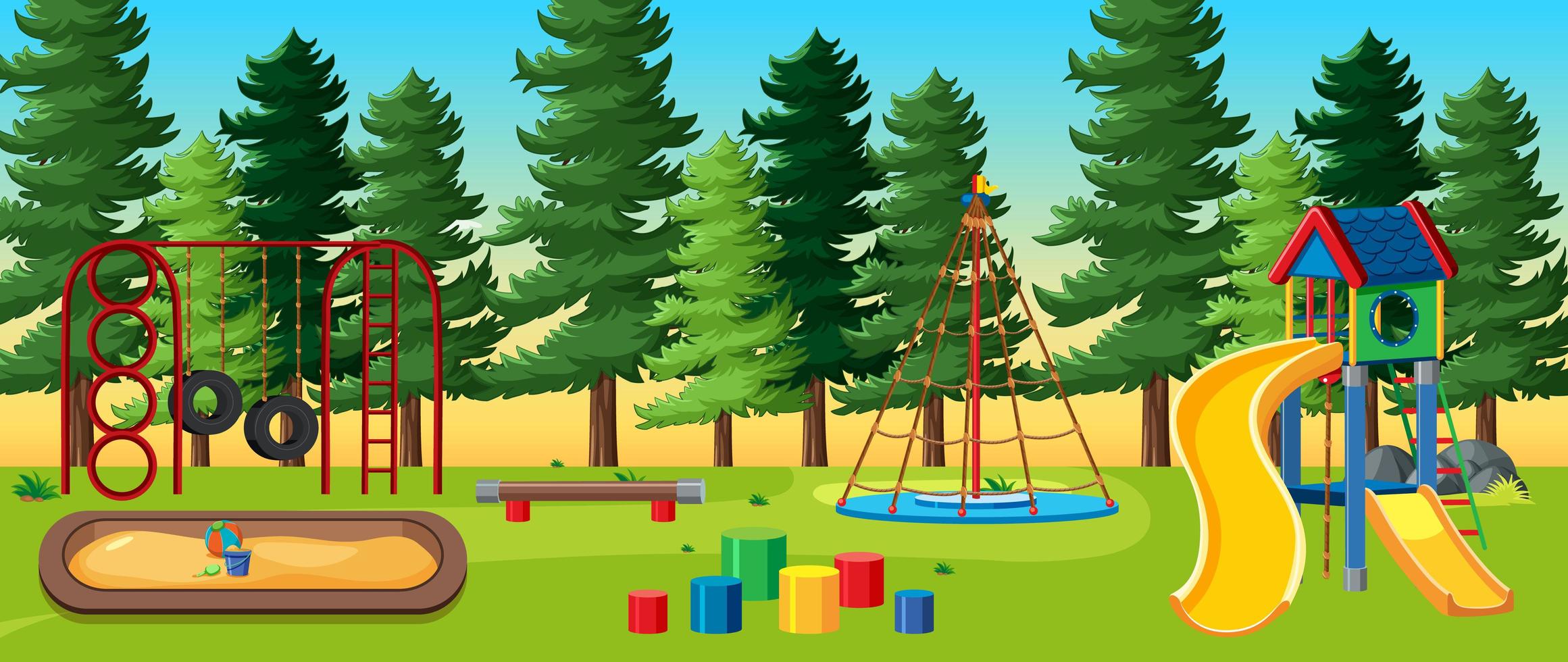 Kids playground in the park  vector