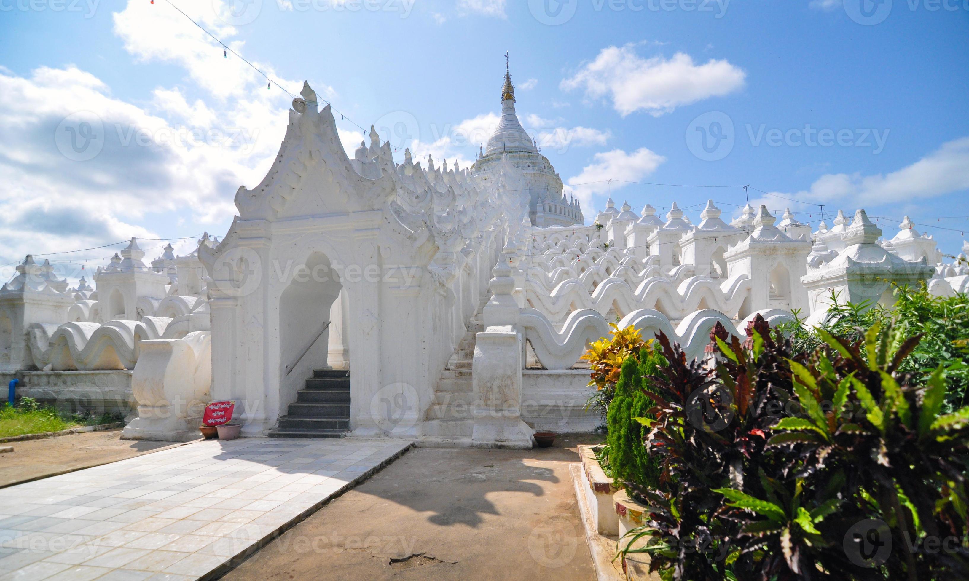 White pagoda of Hsinbyume paya temple photo