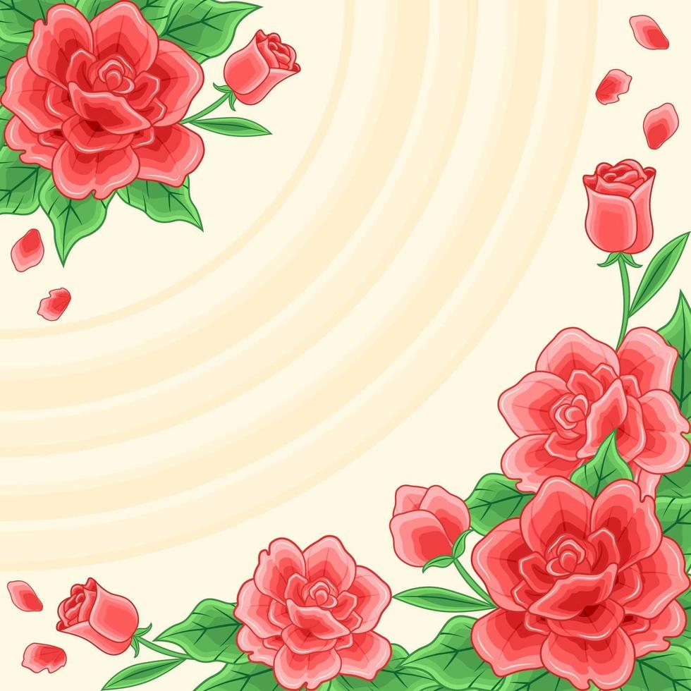 fondo de rosas rojas florecientes vector