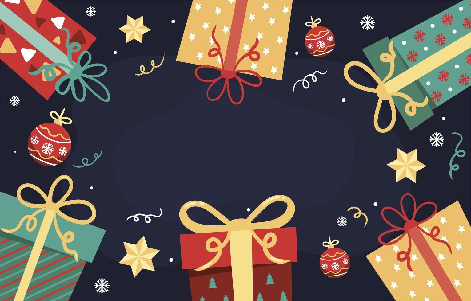 Joyfull Christmas Gift Background vector