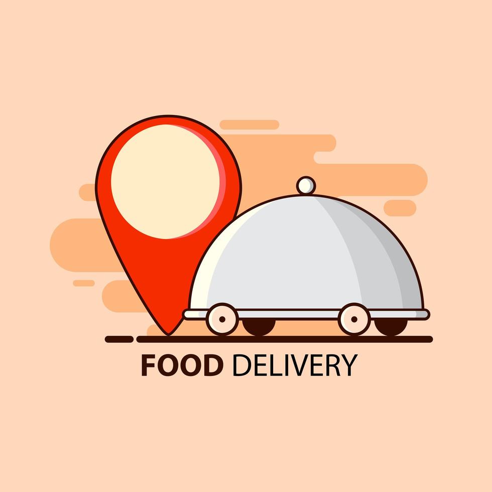 Food delivery design in flat style  vector