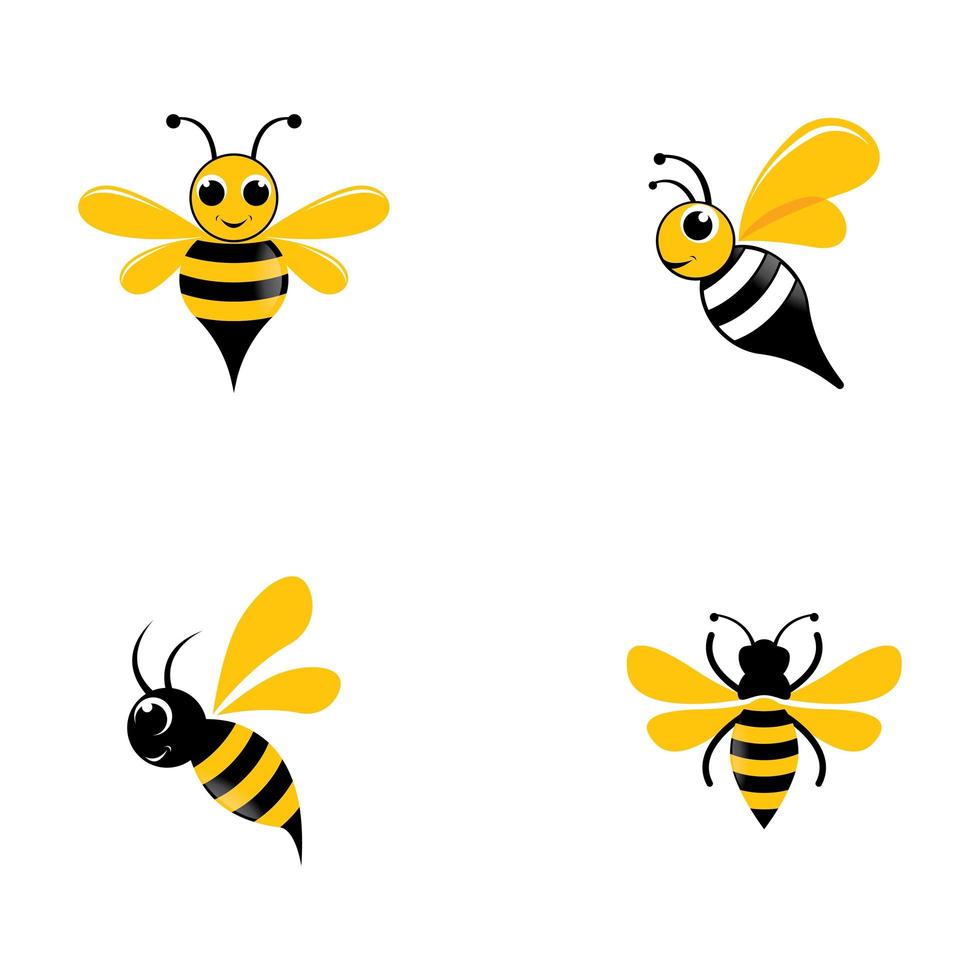 Bee logo images set vector