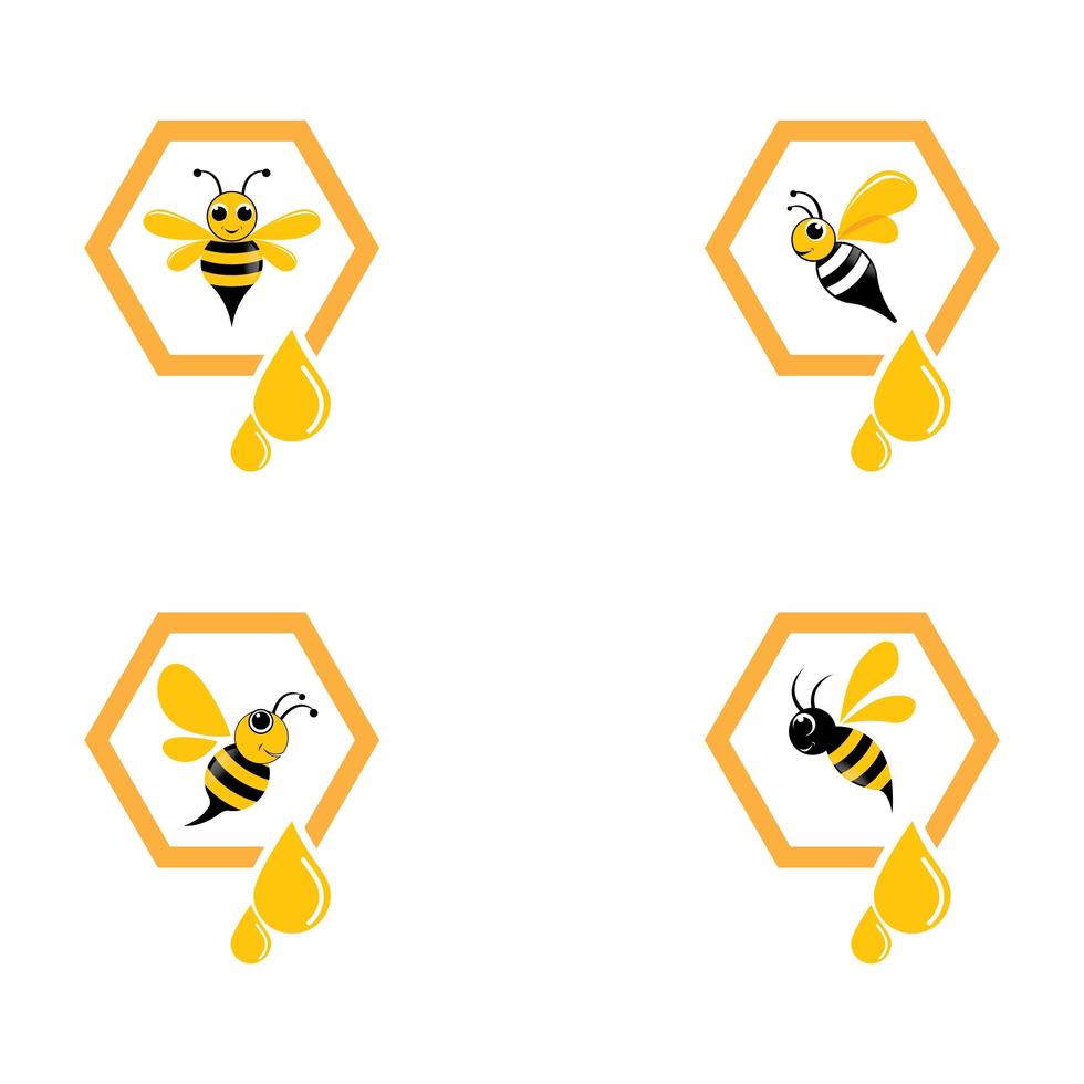 Bee logo images set  vector