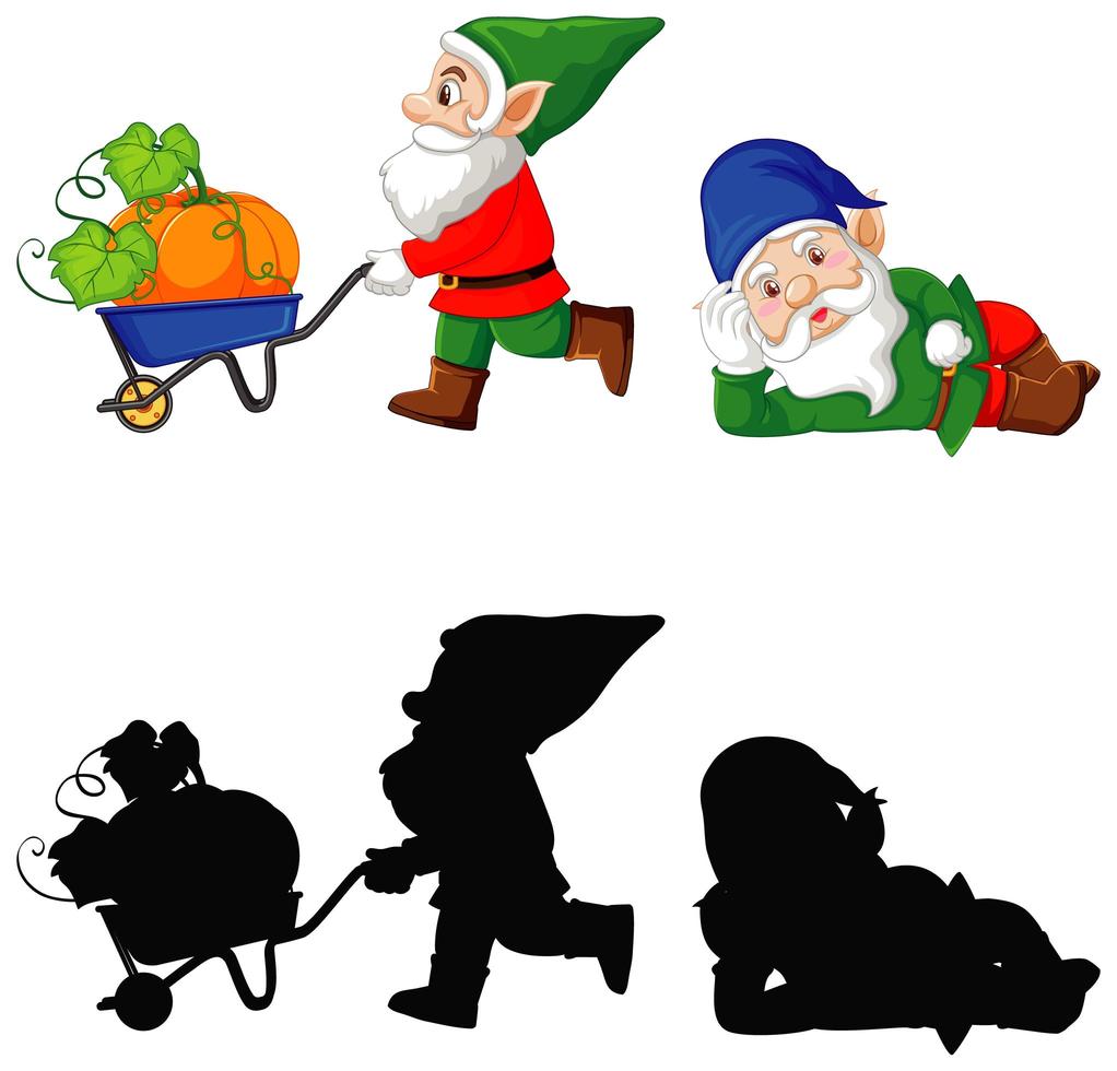 Gnome in cartoon character on white background vector