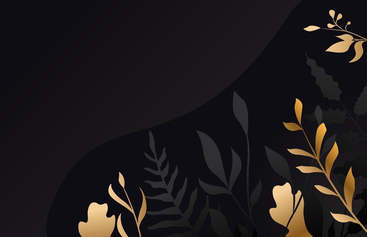 Golden Flower on Black Background vector