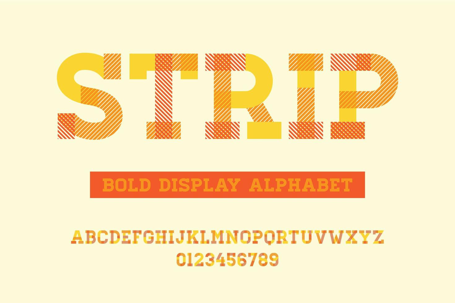 Bold Serif Display Stripes Alphabet vector