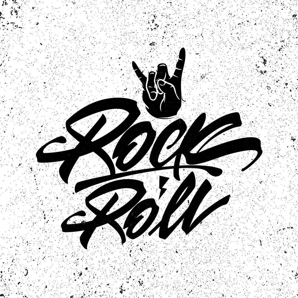 cartel de letras de rock and roll para camiseta vector