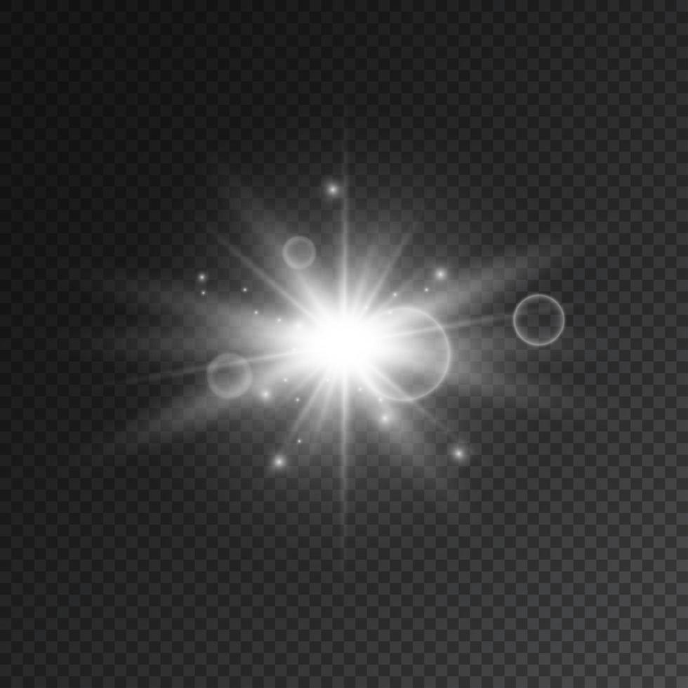 Abstract Transparent Star Flash with Spotlight and Lens vector