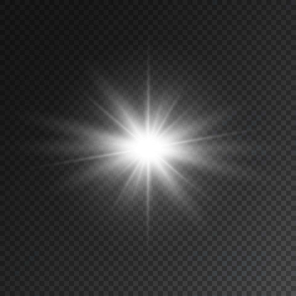 Transparent Star Flash with Spotlight and Lens vector