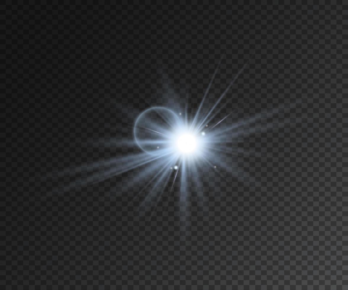 estrella de efecto de luz realista con destellos vector