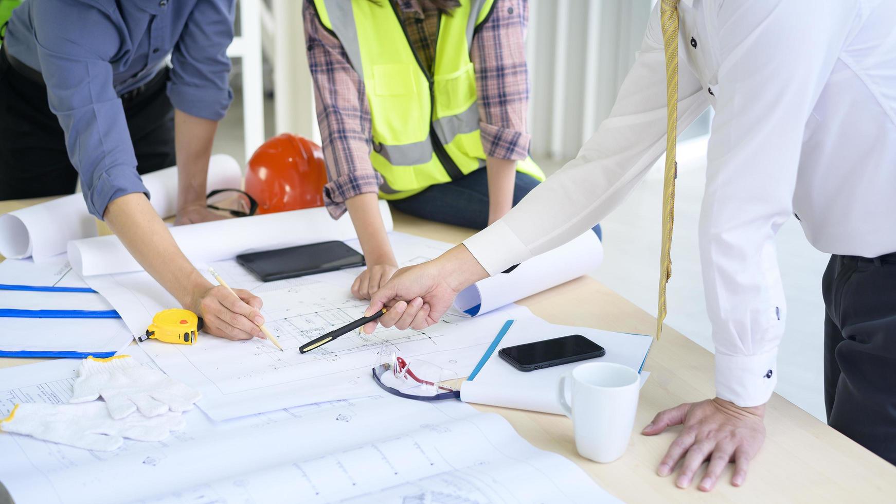 planes de ingeniería con plano foto