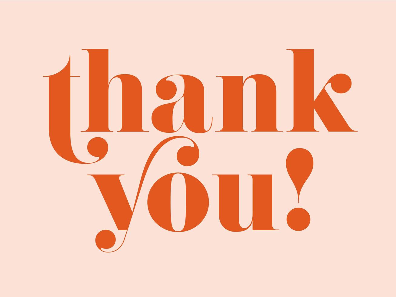 Thank You Elegant Lettering vector