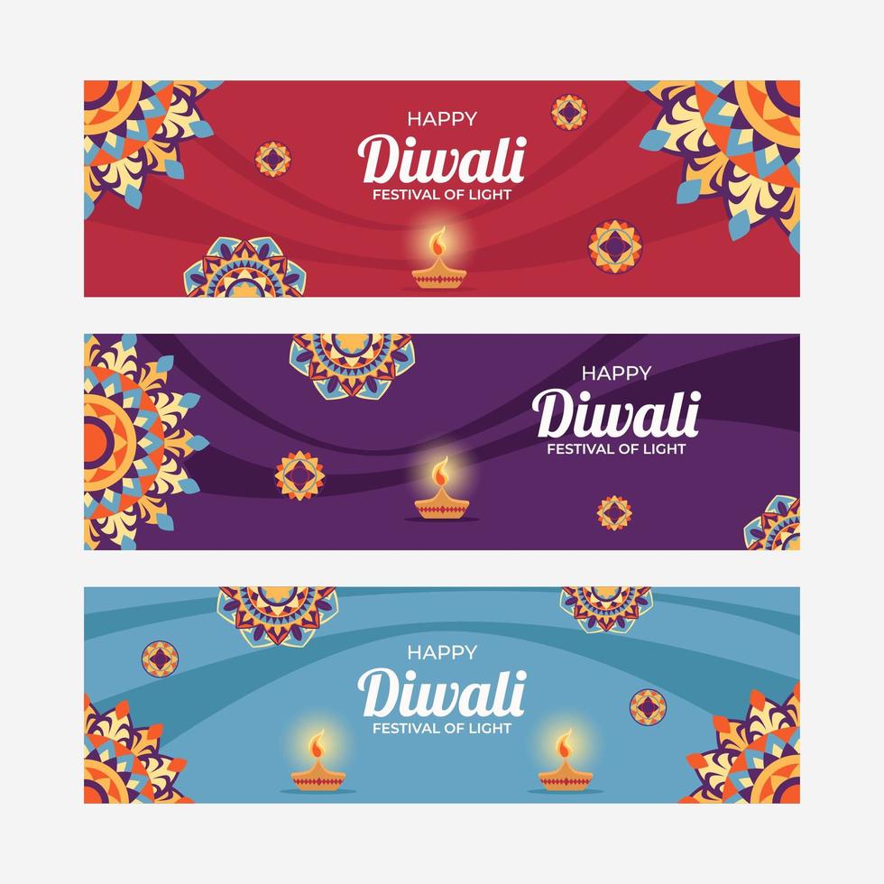 banner de rangoli diwali vector