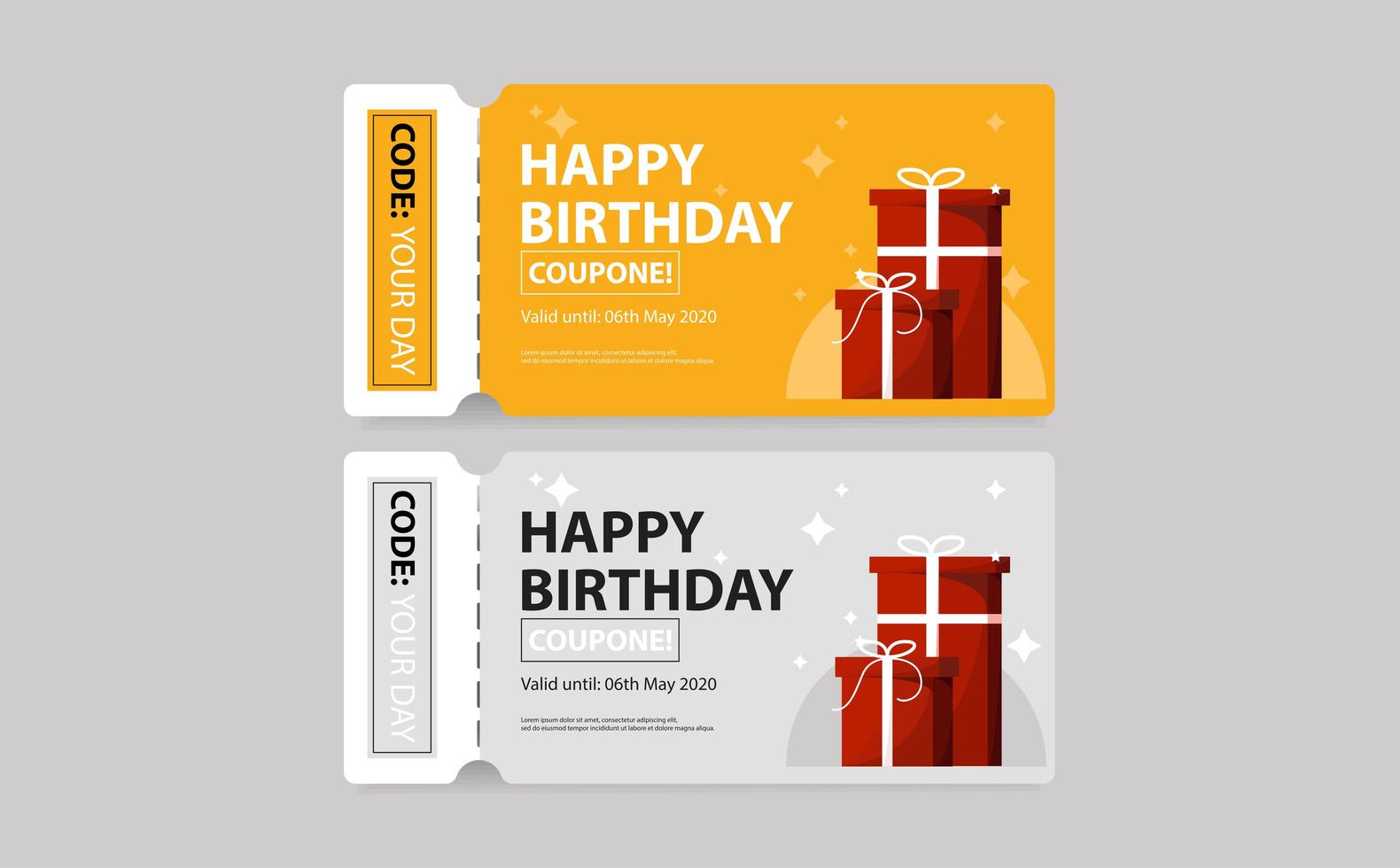 Birthday Coupon Ticket Gift Coupon vector