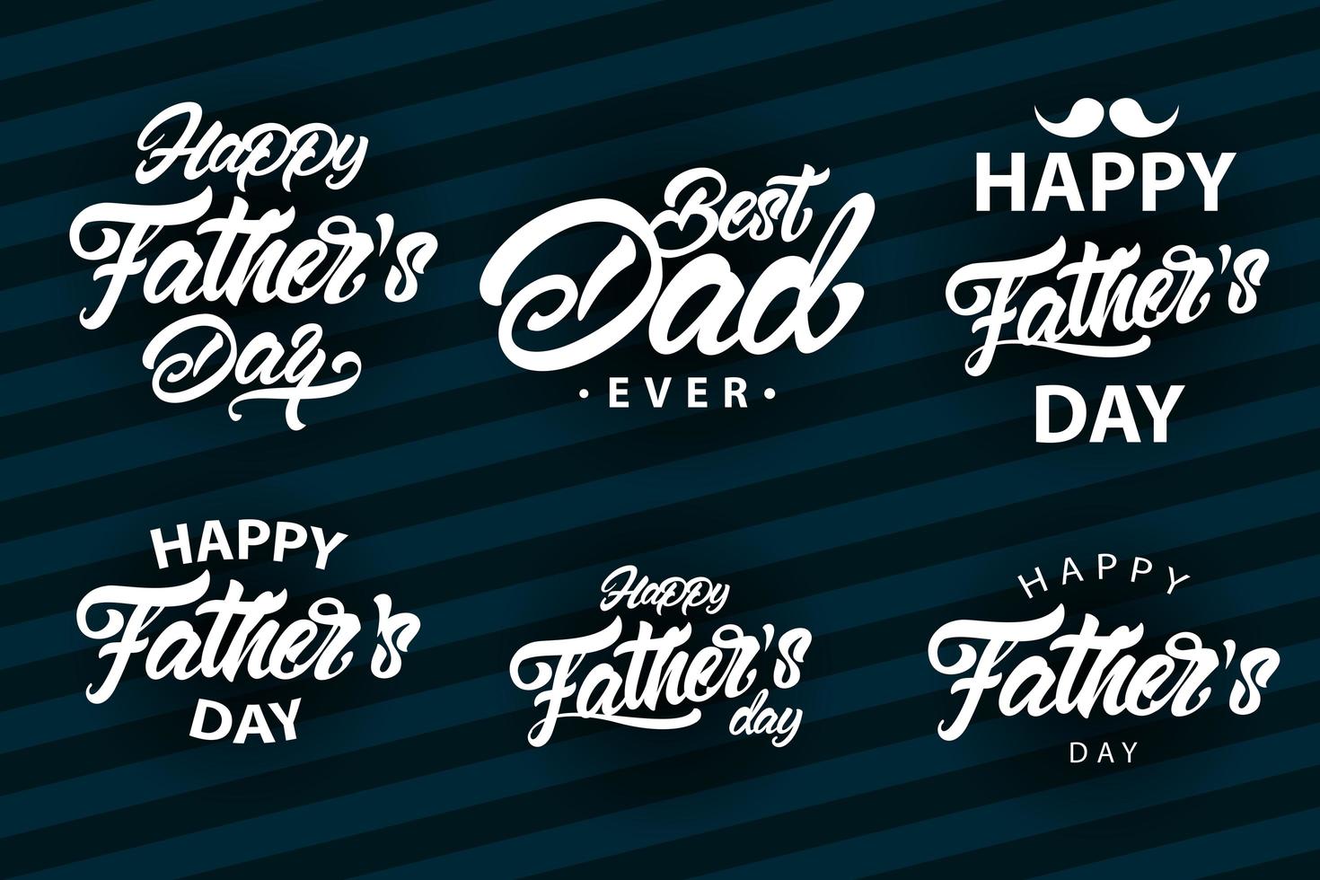 Father's Day Lettering Big Set vector