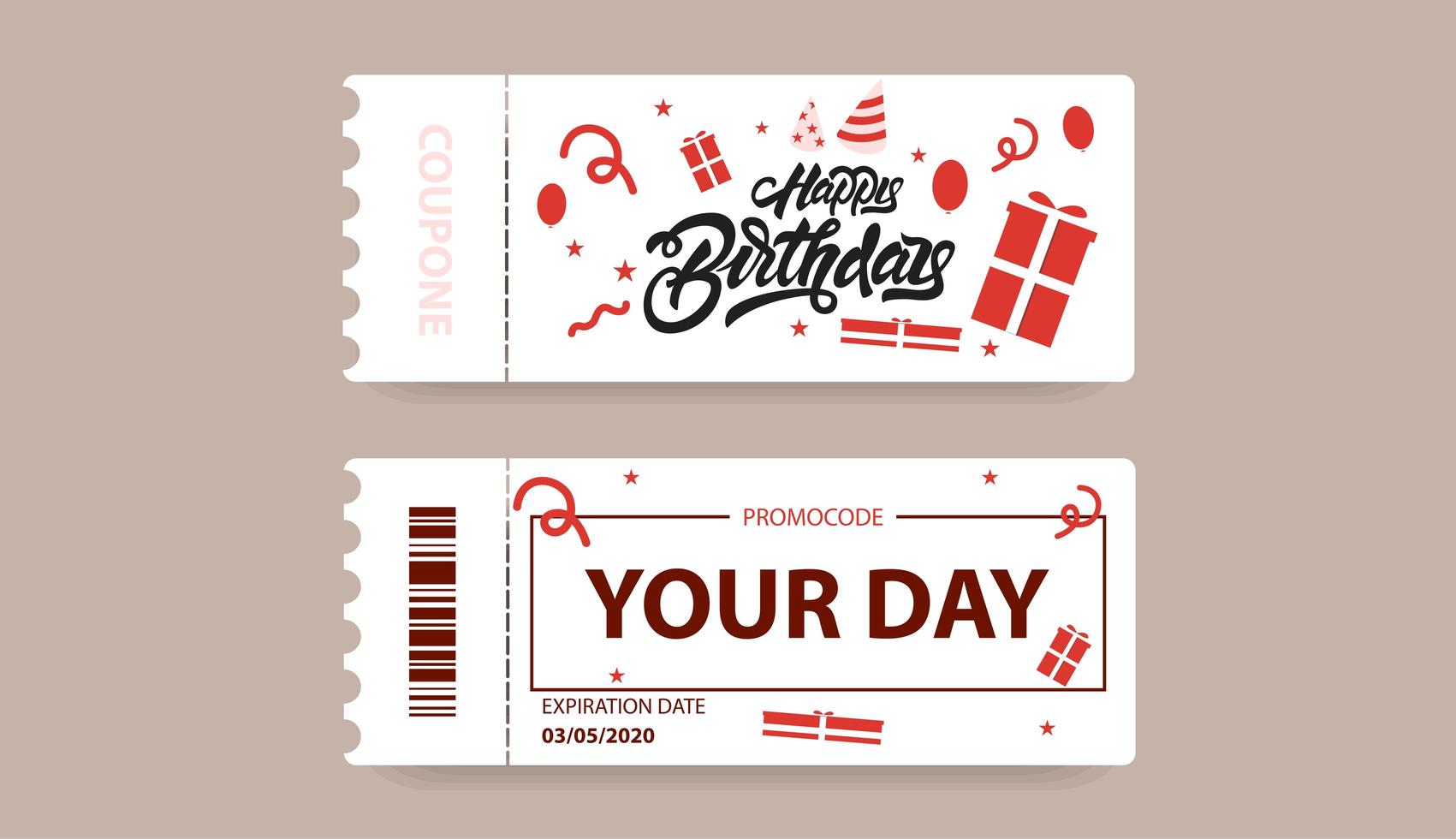 Gift Coupon Code Happy Birthday vector