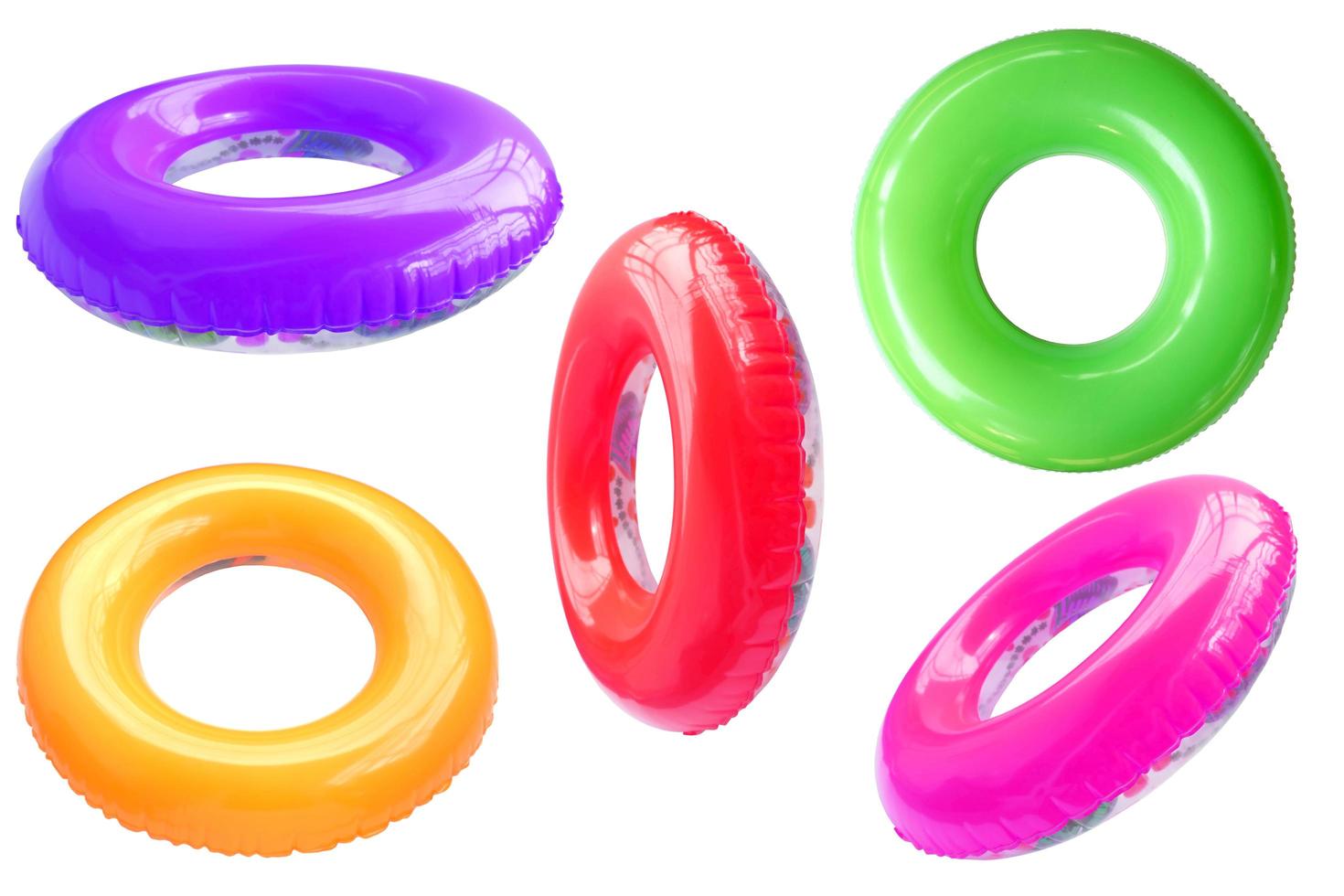 Colorful plastic swim rings photo