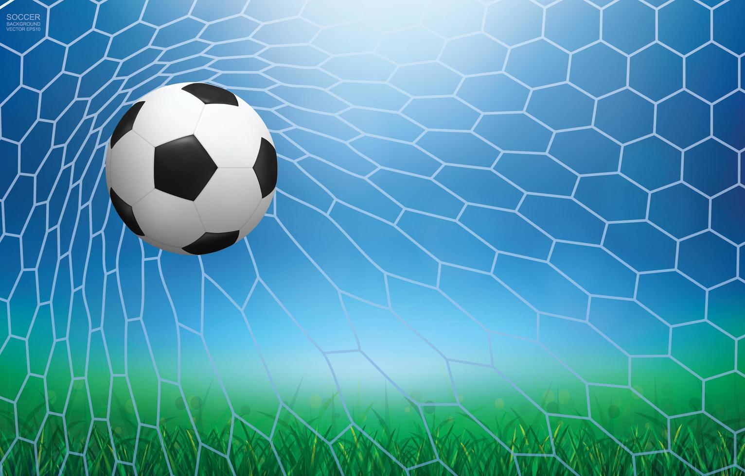 Soccer or football landing in goal vector