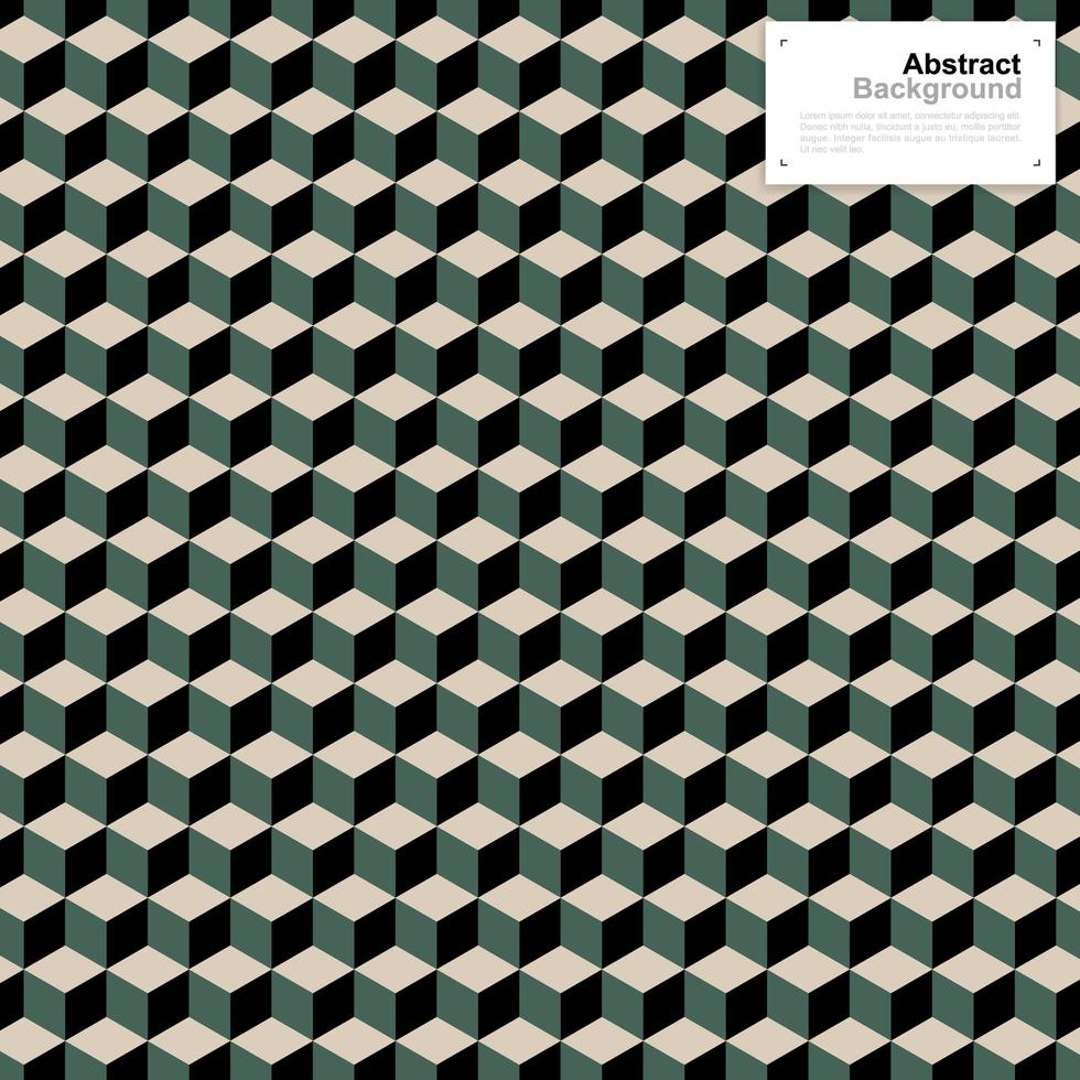 Vintage color isometric cubes pattern vector