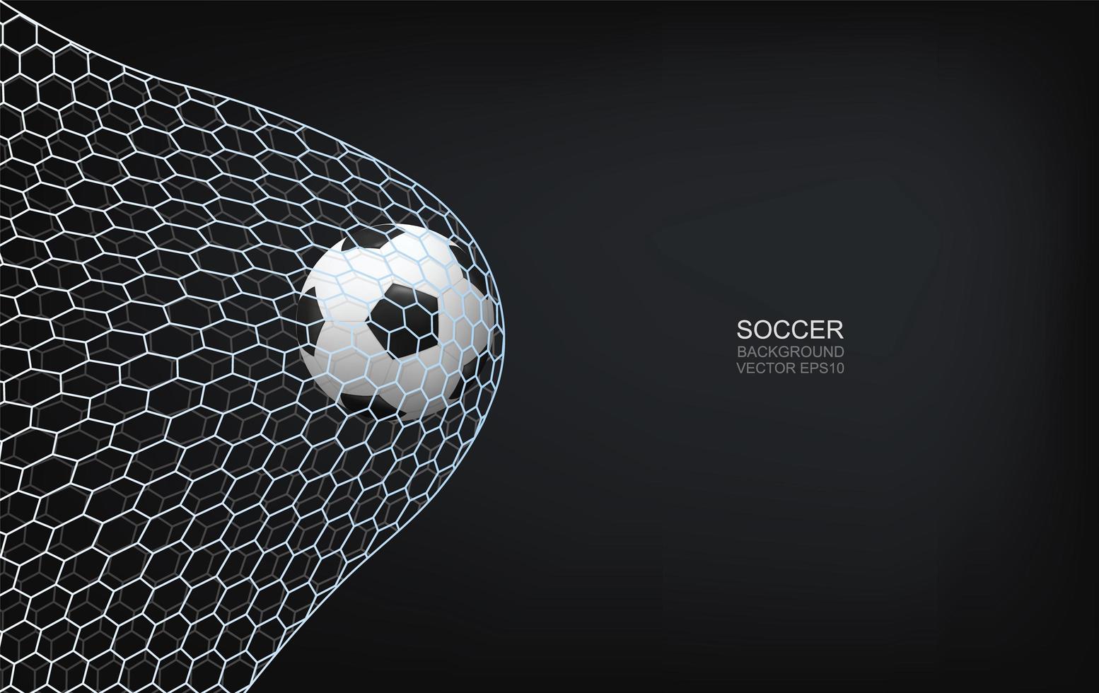 Soccer or football flying upwards in net vector