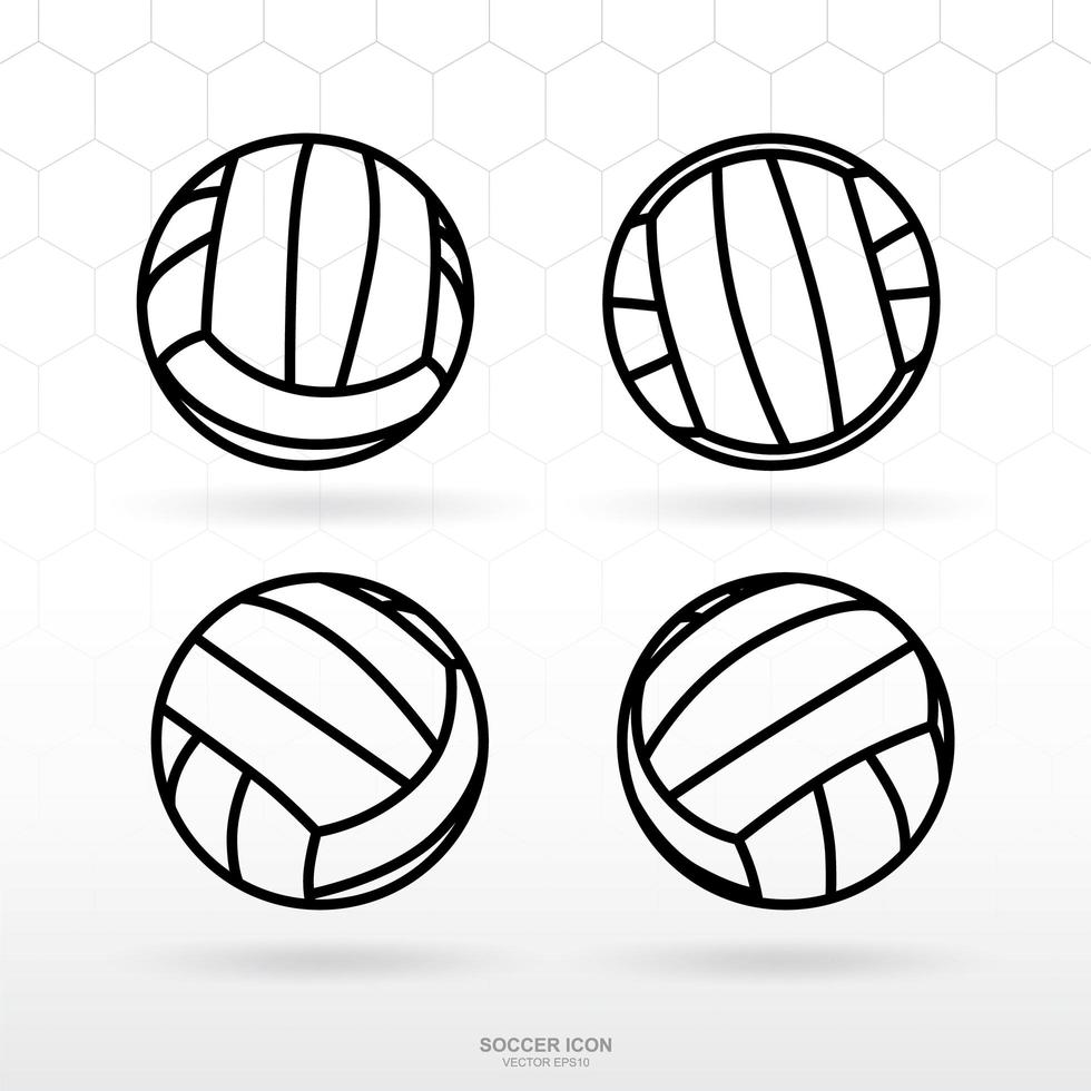 conjunto de iconos de fútbol o voleibol vector