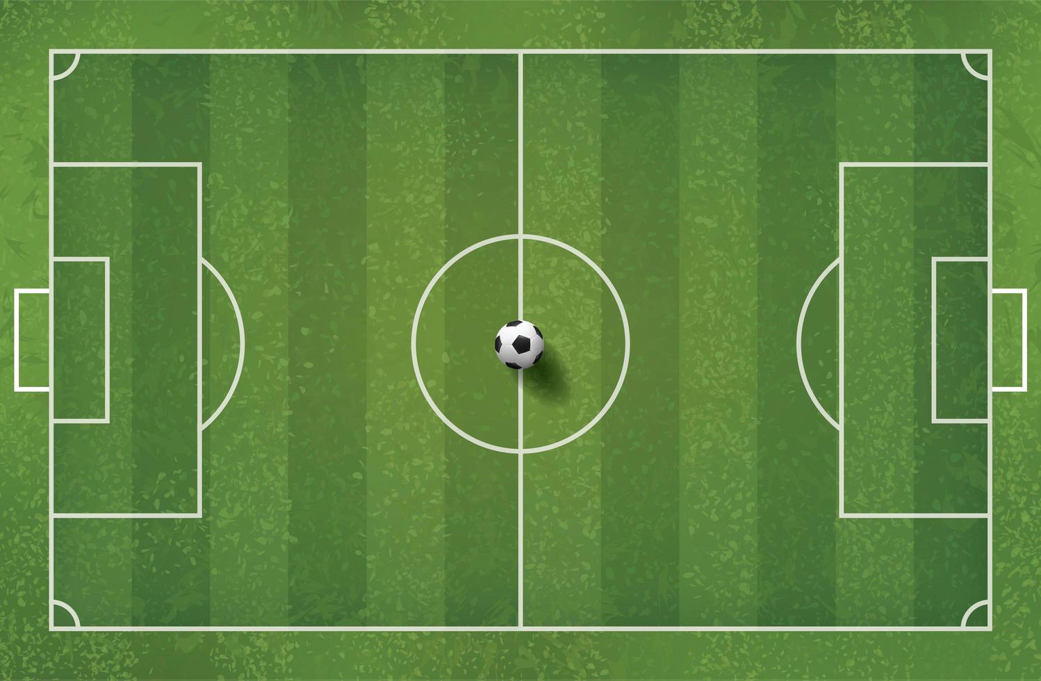 Top down view of soccer or football on field vector