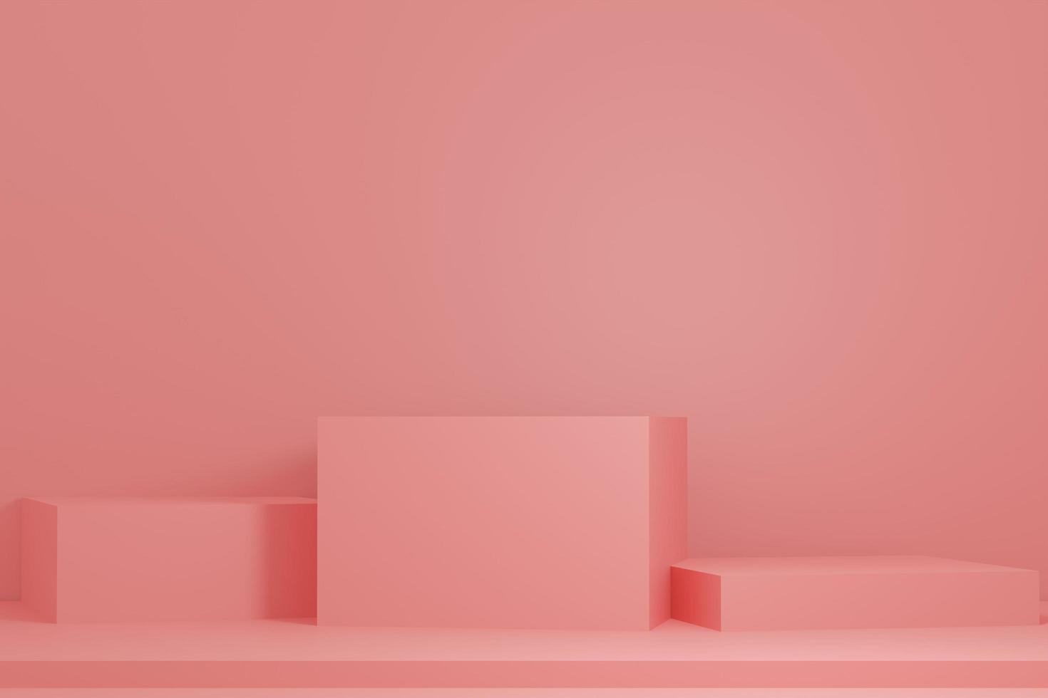 Pink pedestal on pink background photo