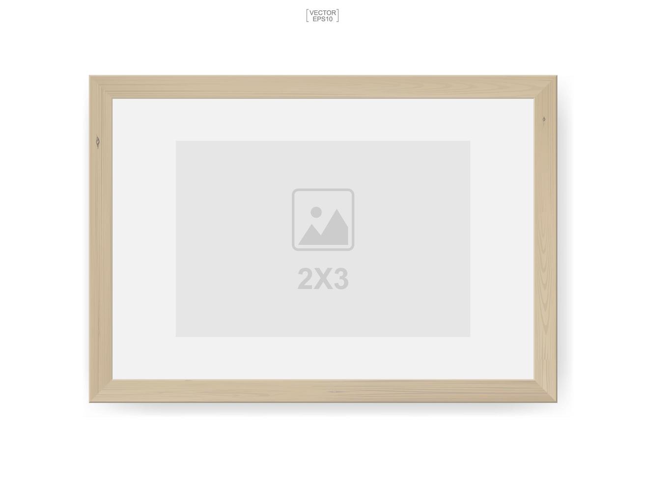 2x3 wooden photo frame or picture frame vector