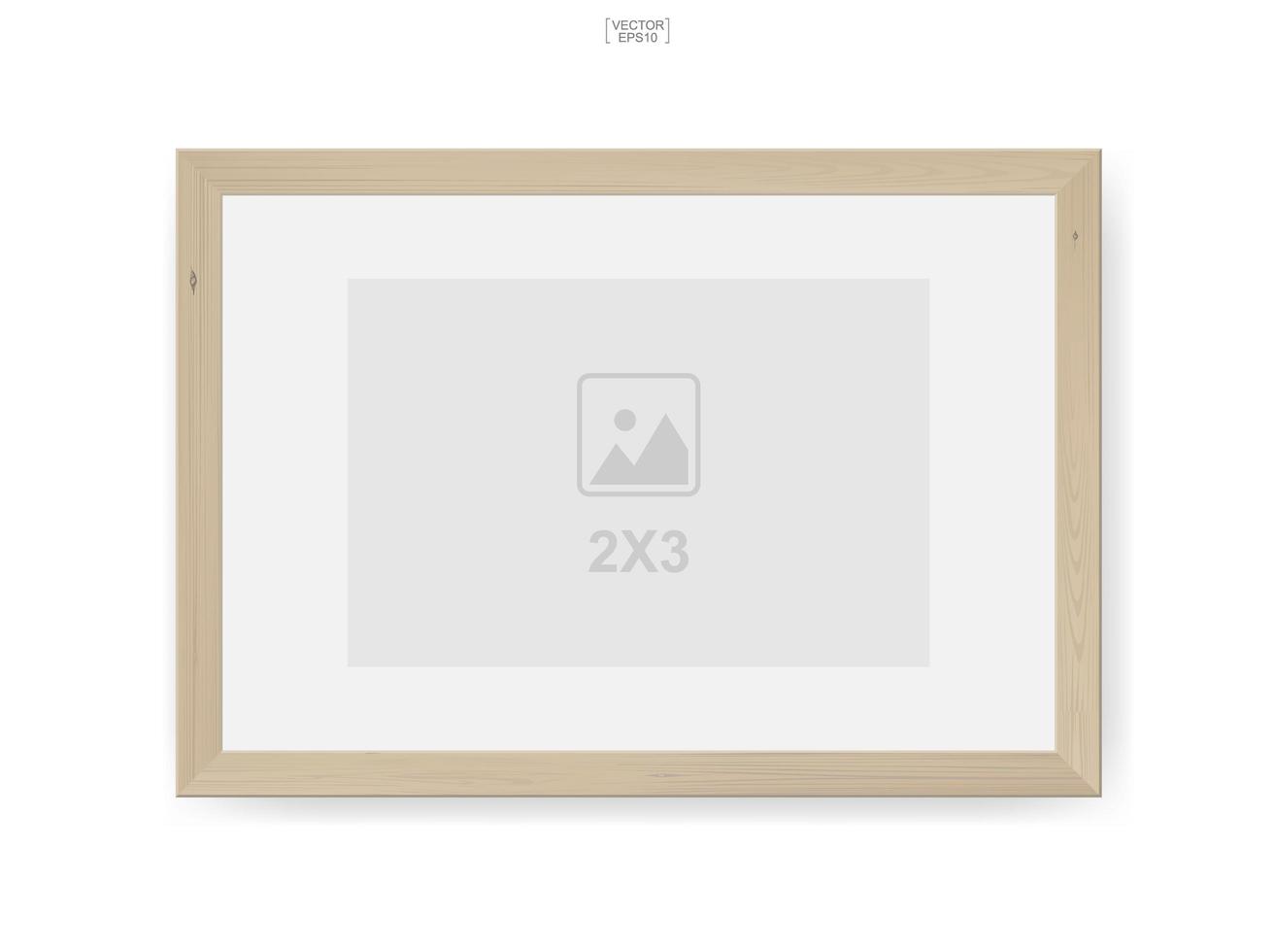 2x3 wooden photo frame or picture frame vector