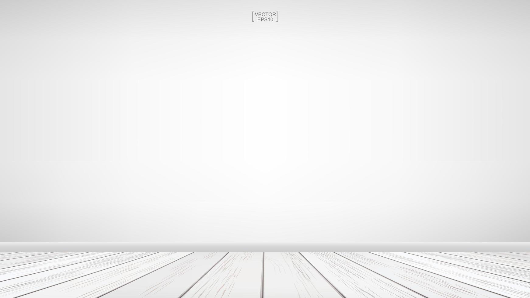 Empty room space with white wood floor vector