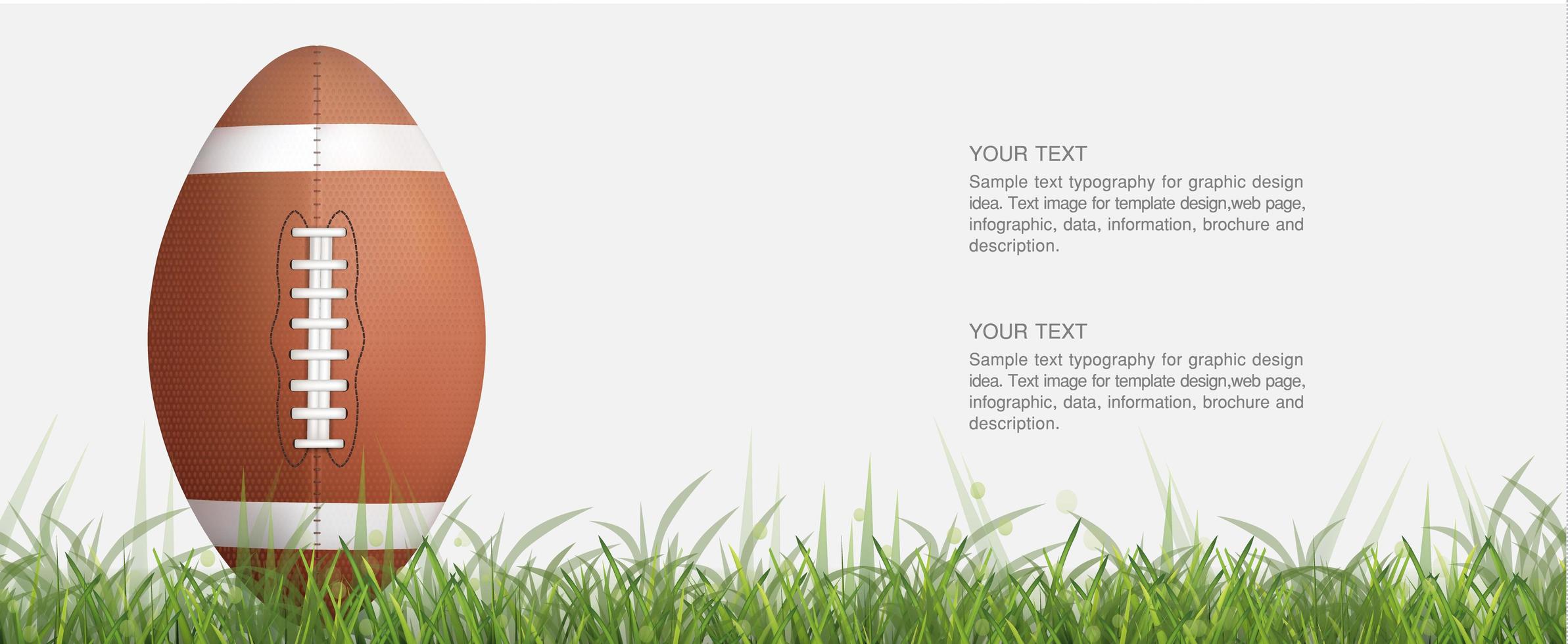 Vertical football or rugby ball in green grass vector