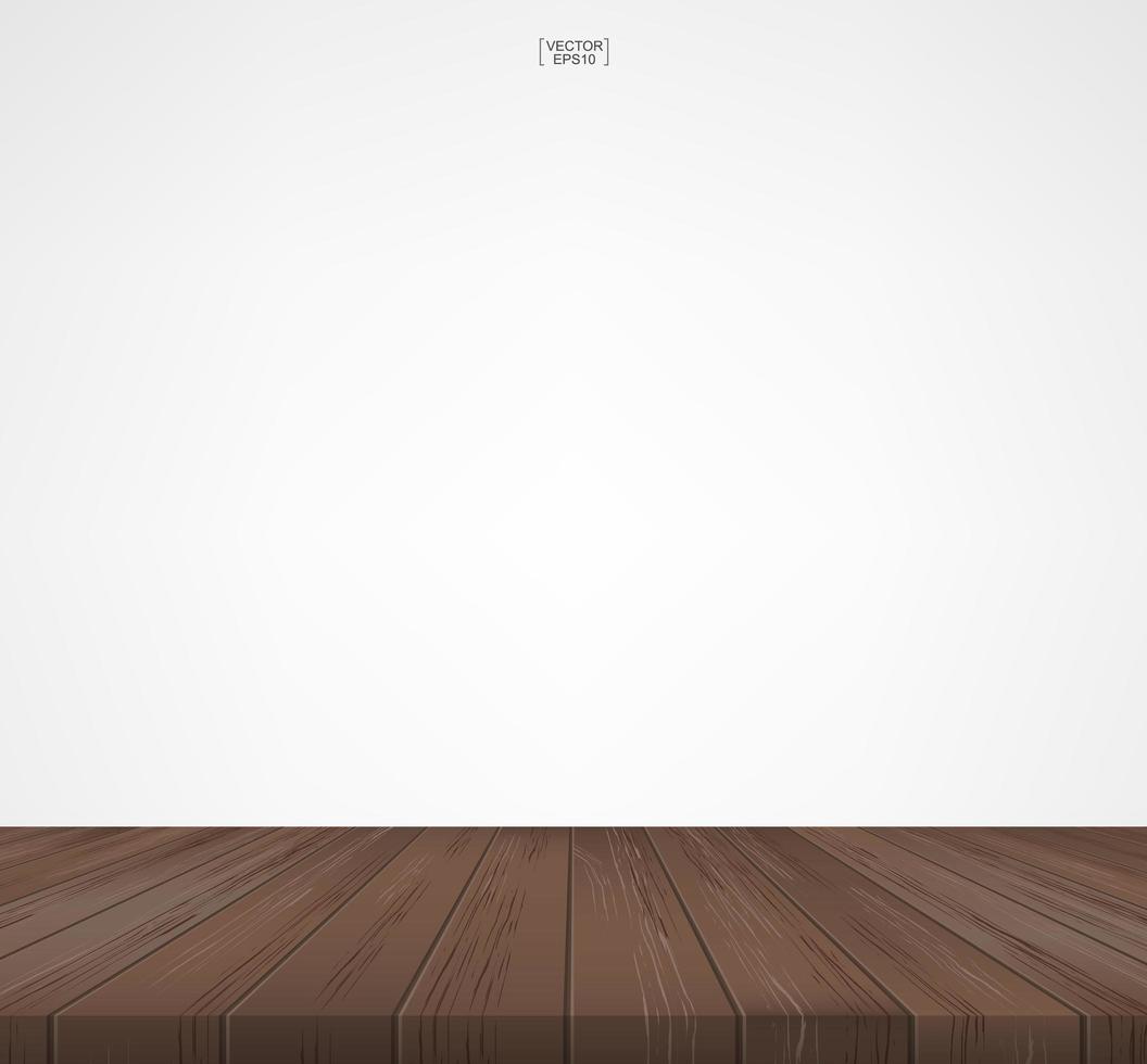 Dark brown wood floor with empty space for text vector