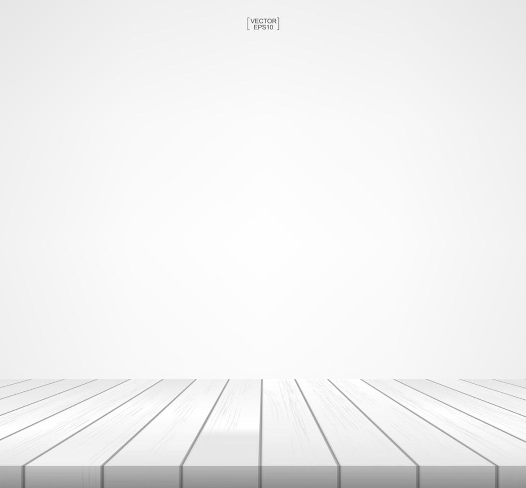 White wood floor with empty space for text vector