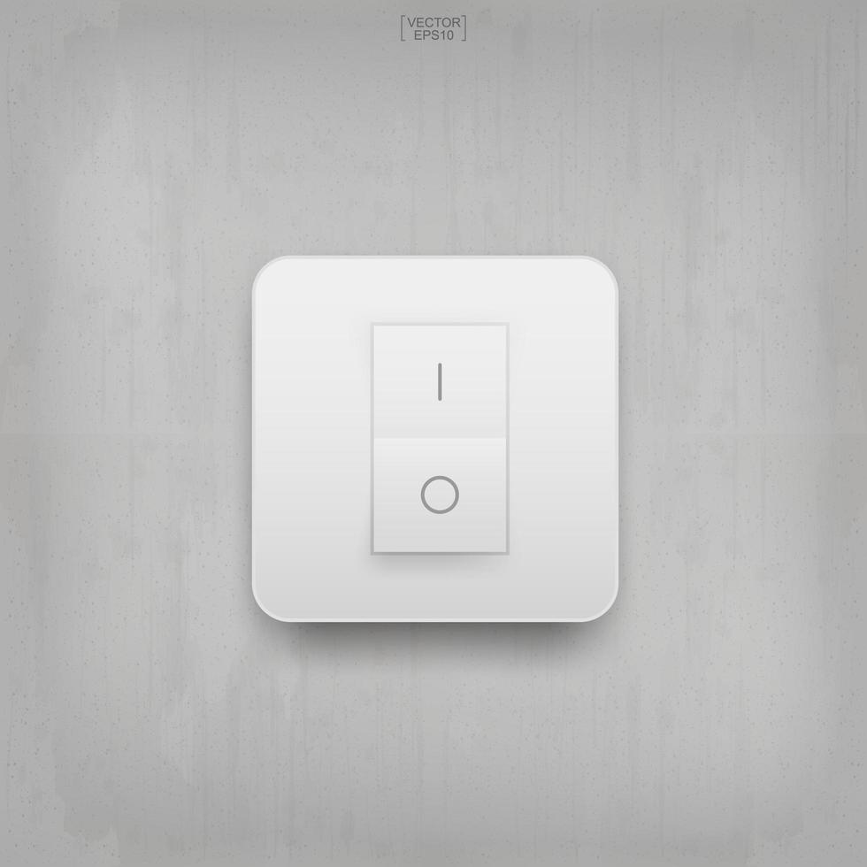 Light switch on concrete wall vector