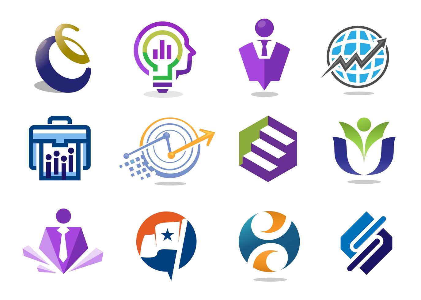 Business marketing icon collection vector