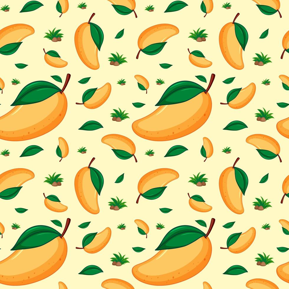 Seamless background design with mango vector