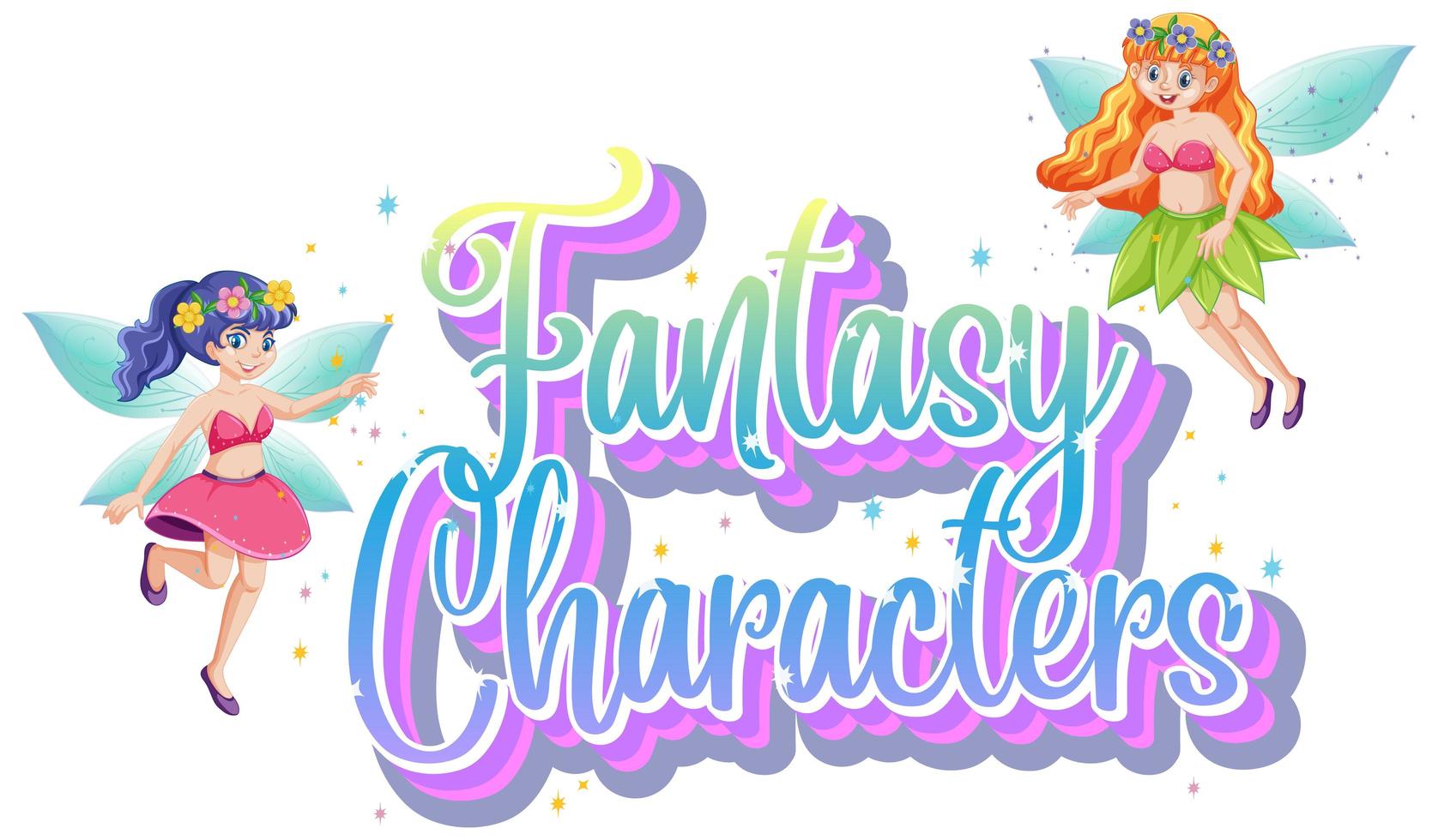 Fairy fantasy characters vector