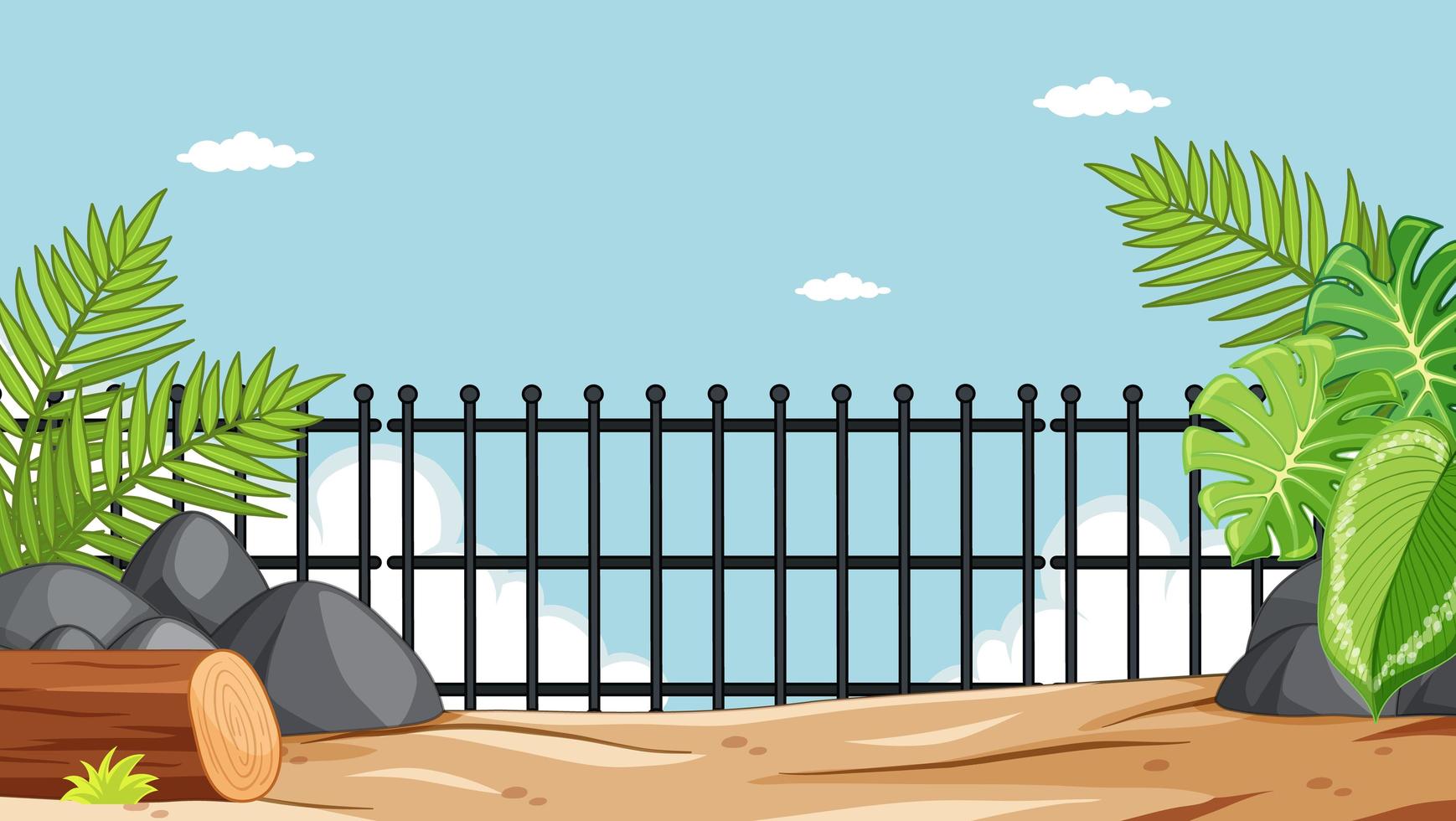 Zoo park without animals scene vector