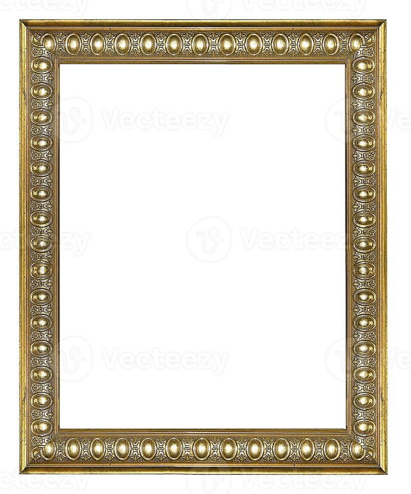 gold picture frame. Isolated on white background photo