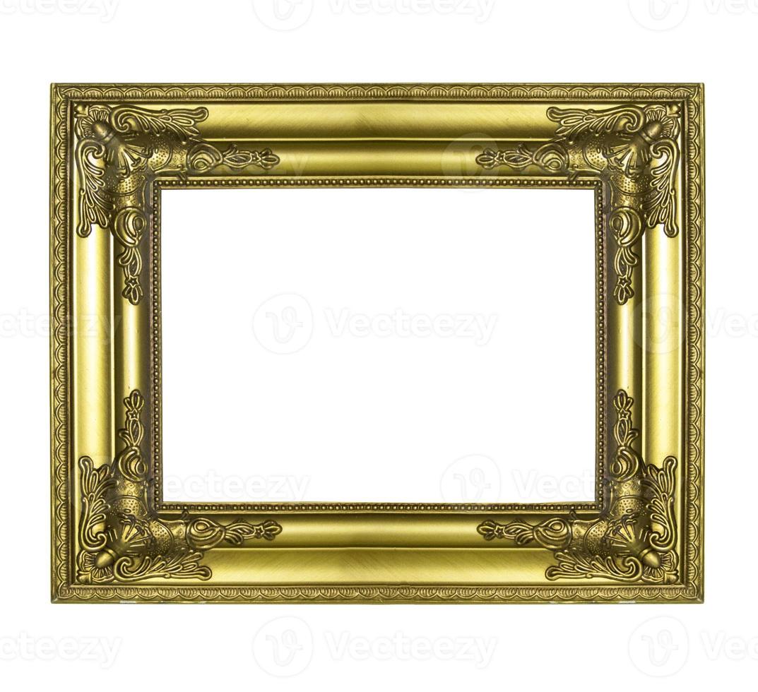 gold picture frame. Isolated on white background photo