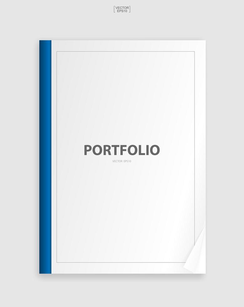 Portfolio with empty cover and blue spine vector