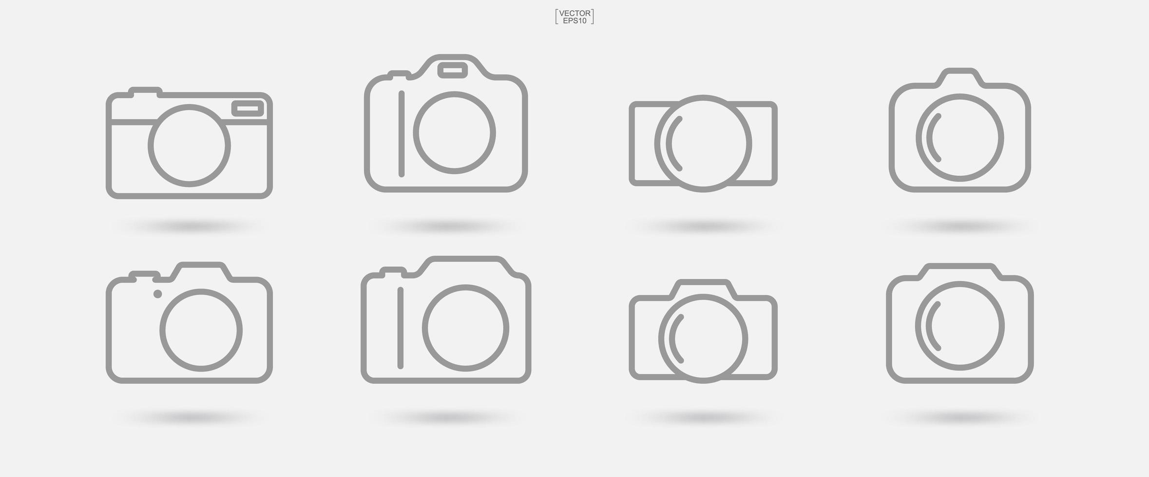 Camera sign and symbol set vector