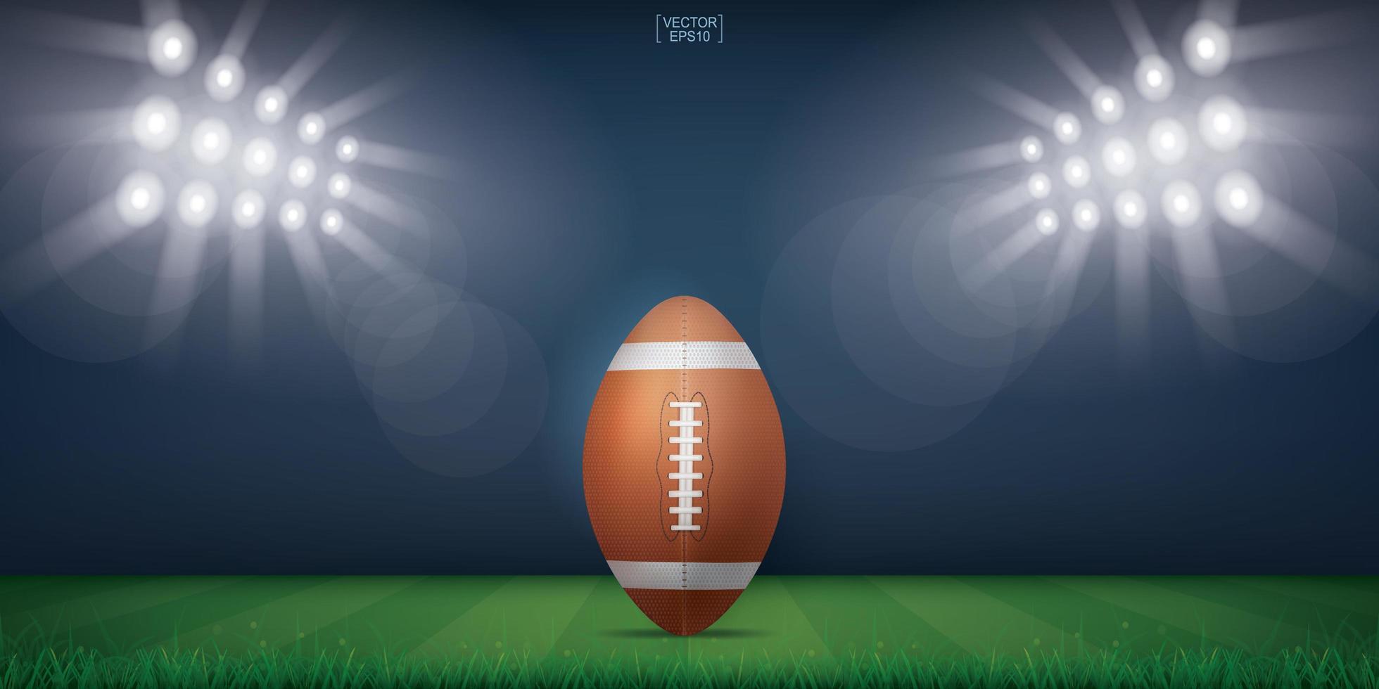 American football field stadium with lights vector