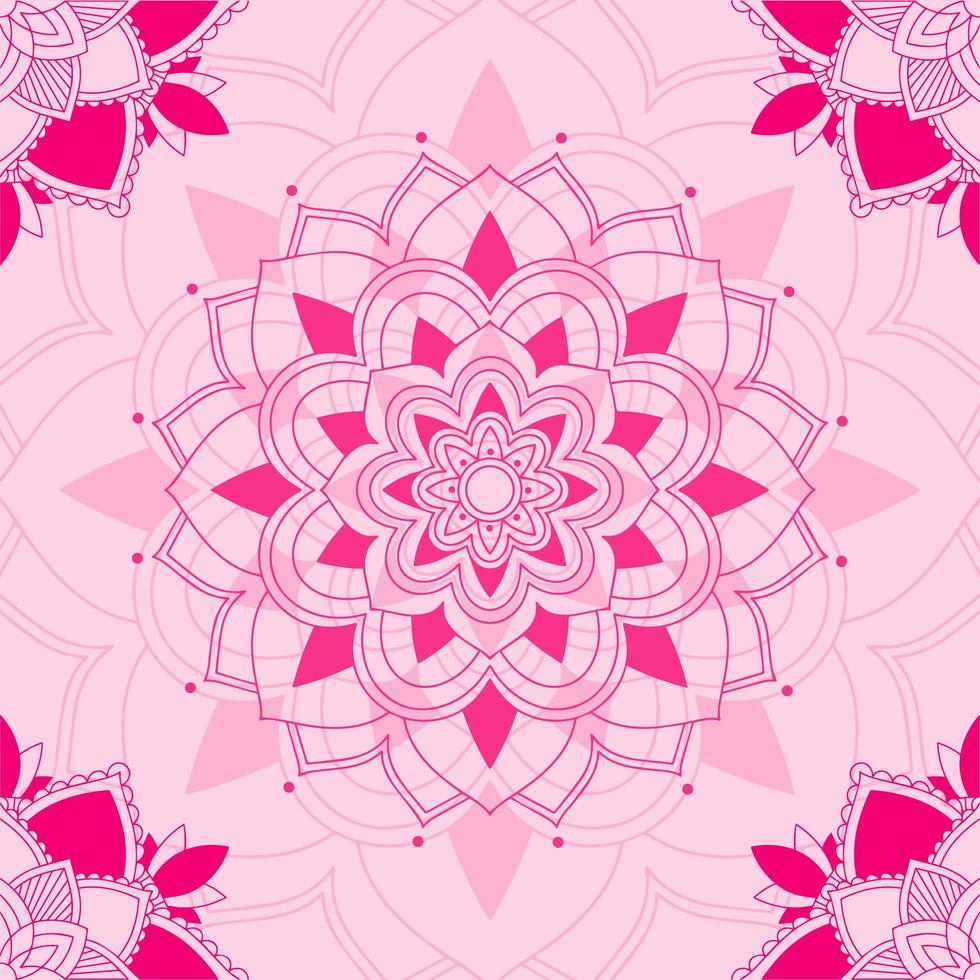 Mandala pattern on pink background vector