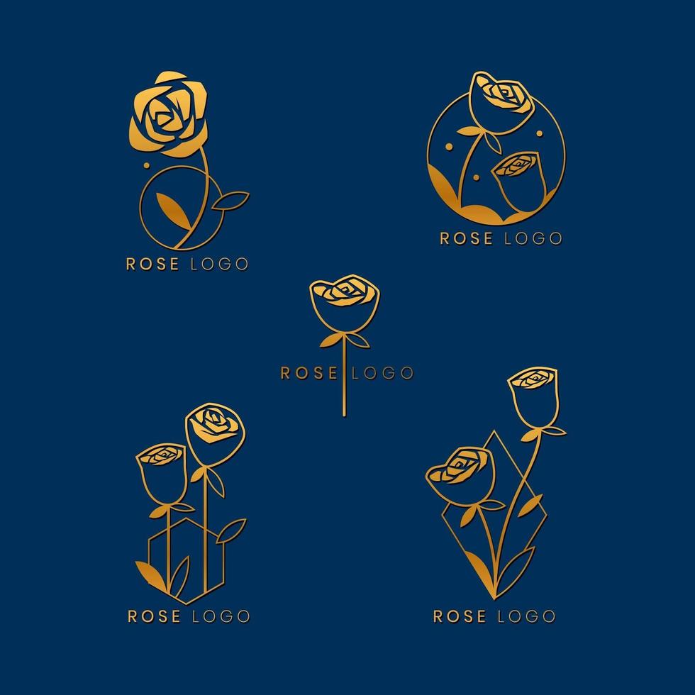 elegante logotipo de flor rosa vector