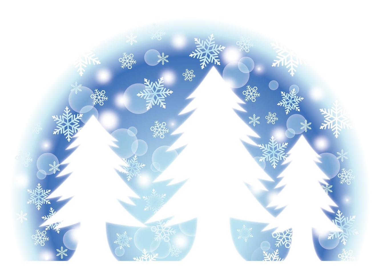 Semicircle Christmas trees winter design vector