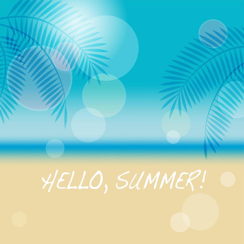  Sunny tropical beach banner design vector