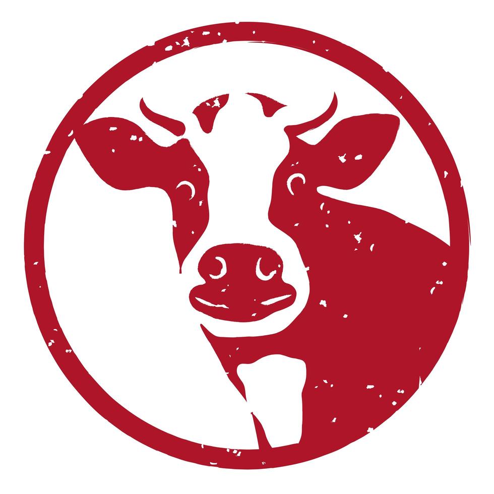 Year of the ox, New Year's round icon vector