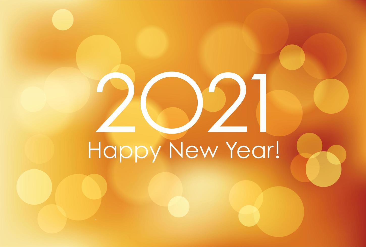 Abstract Bokeh Effect for 2021 New Year's Card vector