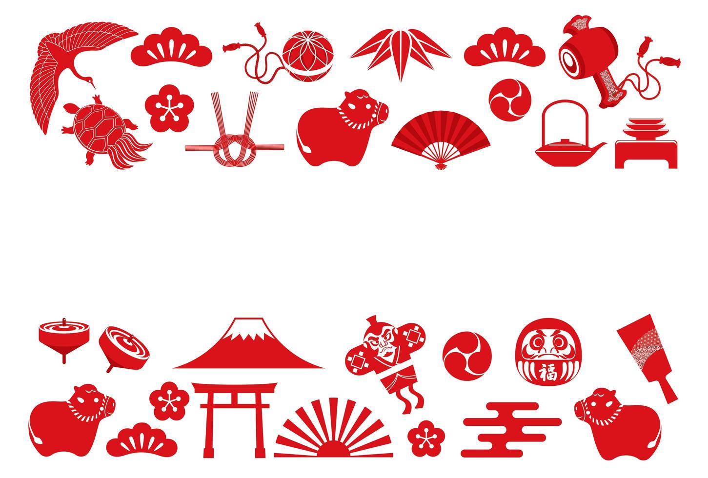 Year of the ox asian icon background vector